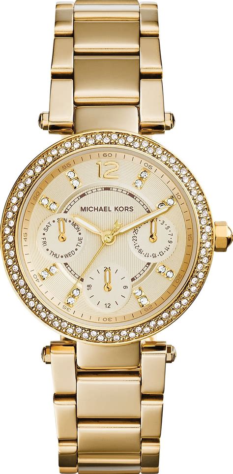 michael kors mini parker champagne glitz dial steel ladies watch|Michael Kors Mini Parker Champagne Glitz Dial Gold Ladies .